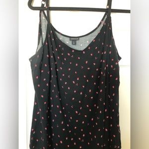 Torrid size 2 v neck tank strawberries and cherries print